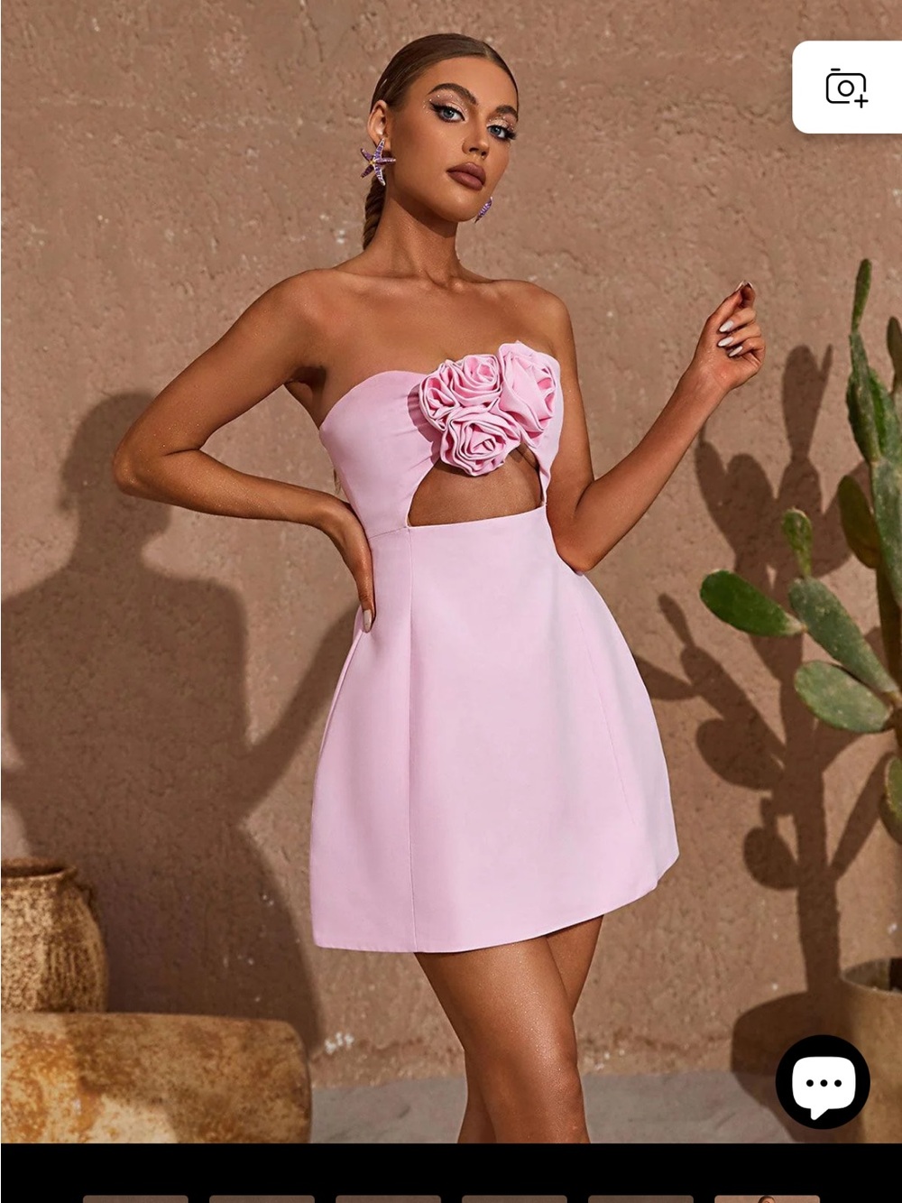 Mew Mews Kinsley Pink Rosette Cutout Mini Dress (OG $200)